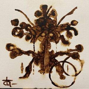 Abstract Art Canvas Mini Coffee Painting, Coffee Decor